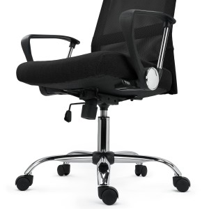 Silla de Oficina CAIRO, reposacabezas acolchado, en negro