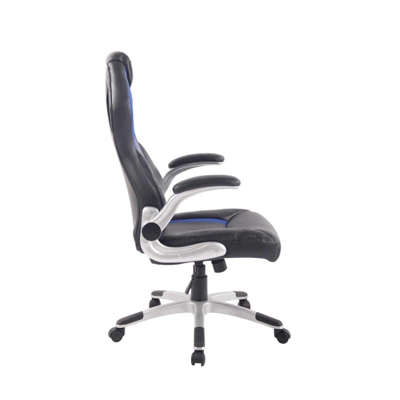 Silla Gaming ISAM, Diseño Deportivo, En Piel Negro y Azul