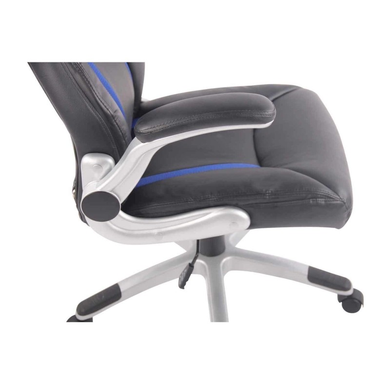 Silla Gaming ISAM, Diseño Deportivo, En Piel Negro y Azul