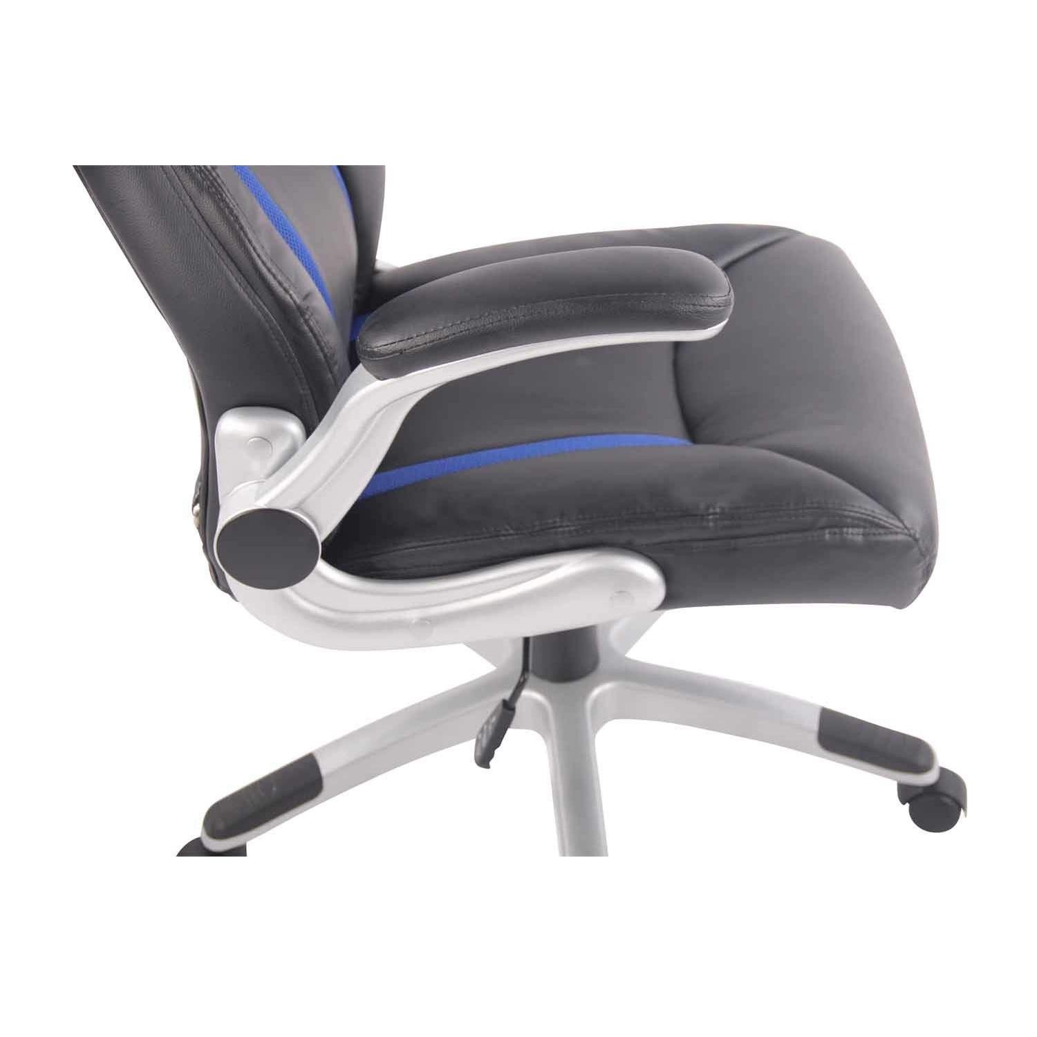 Silla Gaming ISAM, Reposabrazos Abatibles, Espectacular Diseño, En Piel Negro y Azul