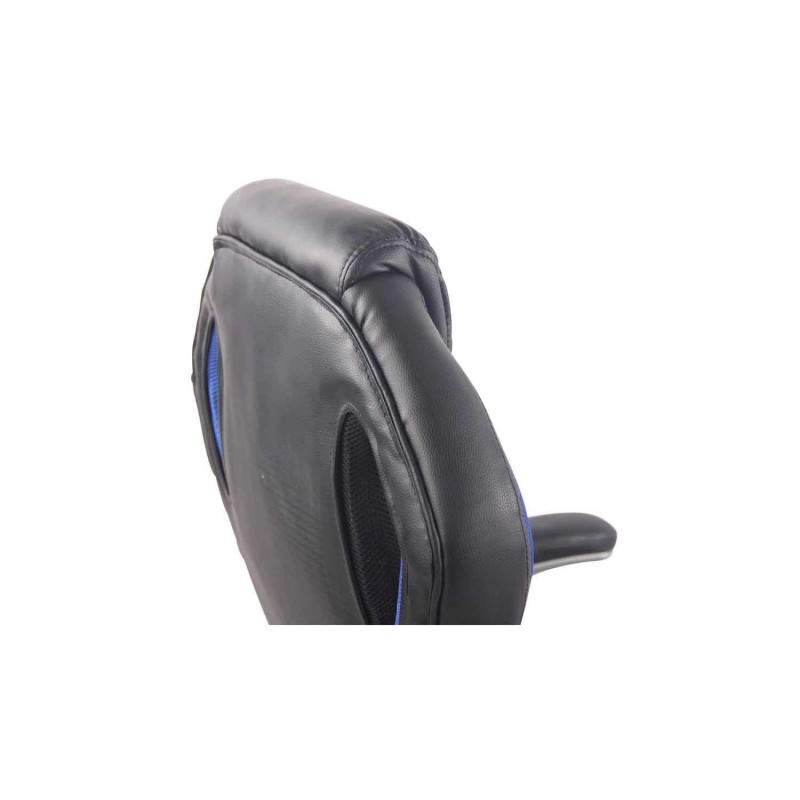 Silla Gaming ISAM, Diseño Deportivo, En Piel Negro y Azul