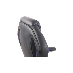 Silla Gaming ISAM, Diseño Deportivo, En Piel Negro y Azul