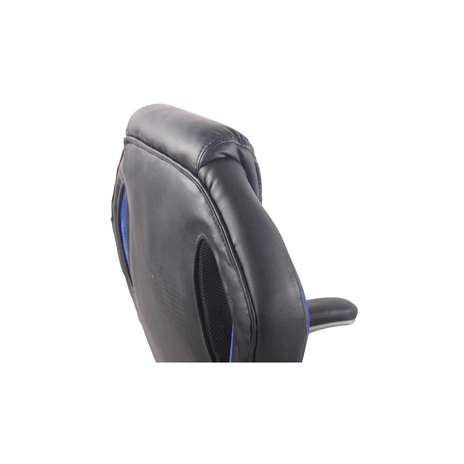 Silla Gaming ISAM, Reposabrazos Abatibles, Espectacular Diseño, En Piel Negro y Azul