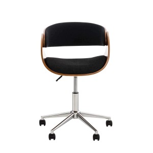 Silla de Oficina ANOUK, en madera nogal y tela negra