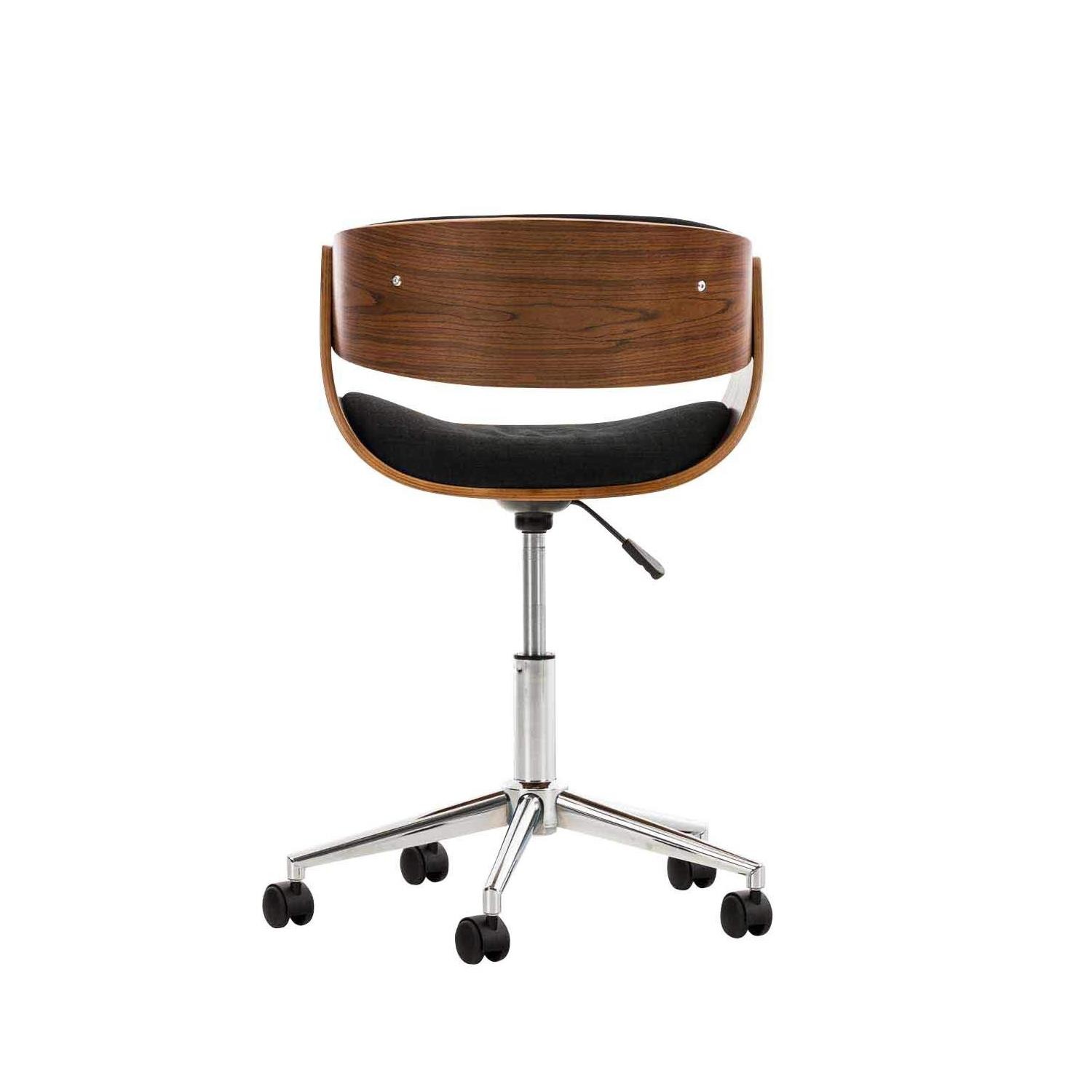 Silla de Oficina ANOUK, Exclusivo Diseño, Estructura en Madera Nogal, Tela Negra
