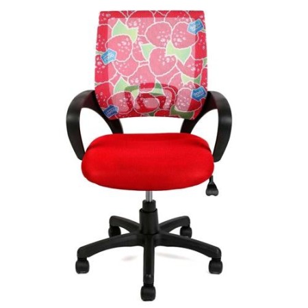 Silla de oficina VISTO JUNIOR diseño juvenil, asiento acolchado, en rojo