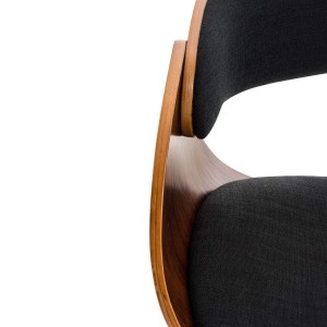 Silla de Oficina ANOUK, en madera nogal y tela negra