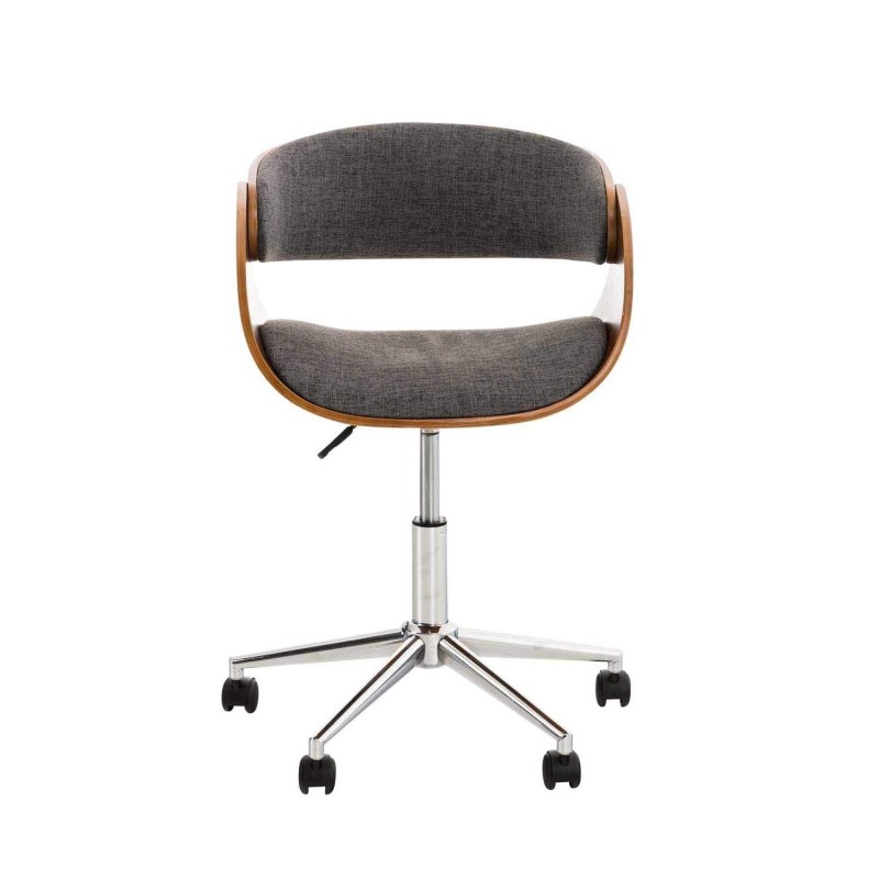 Silla de Oficina ANOUK, en madera nogal y tela negra