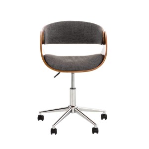 Silla de Oficina ANOUK, en madera nogal y tela negra