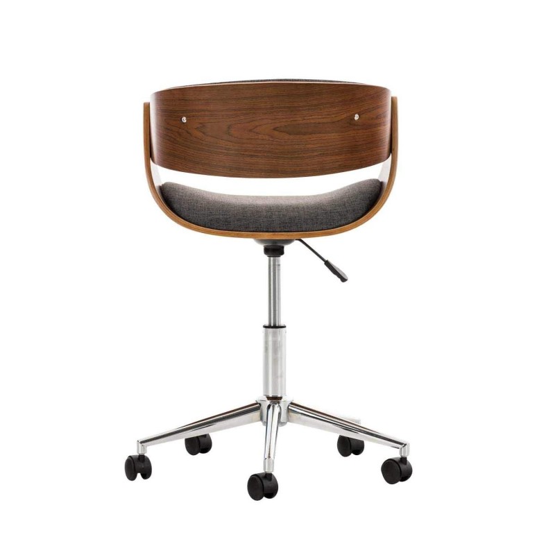 Silla de Oficina ANOUK, en madera nogal y tela negra