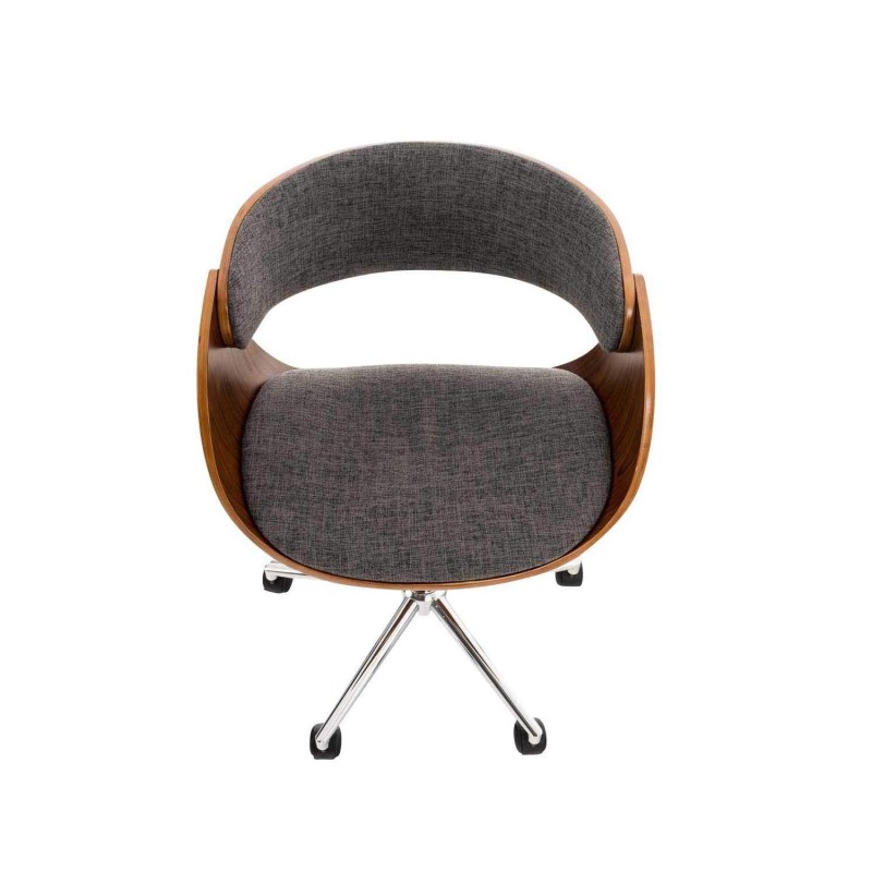 Silla de Oficina ANOUK, en madera nogal y tela negra