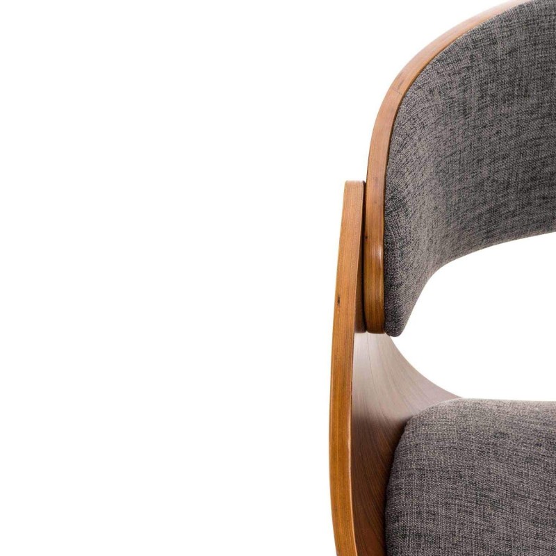 Silla de Oficina ANOUK, en madera nogal y tela negra