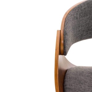 Silla de Oficina ANOUK, en madera nogal y tela negra