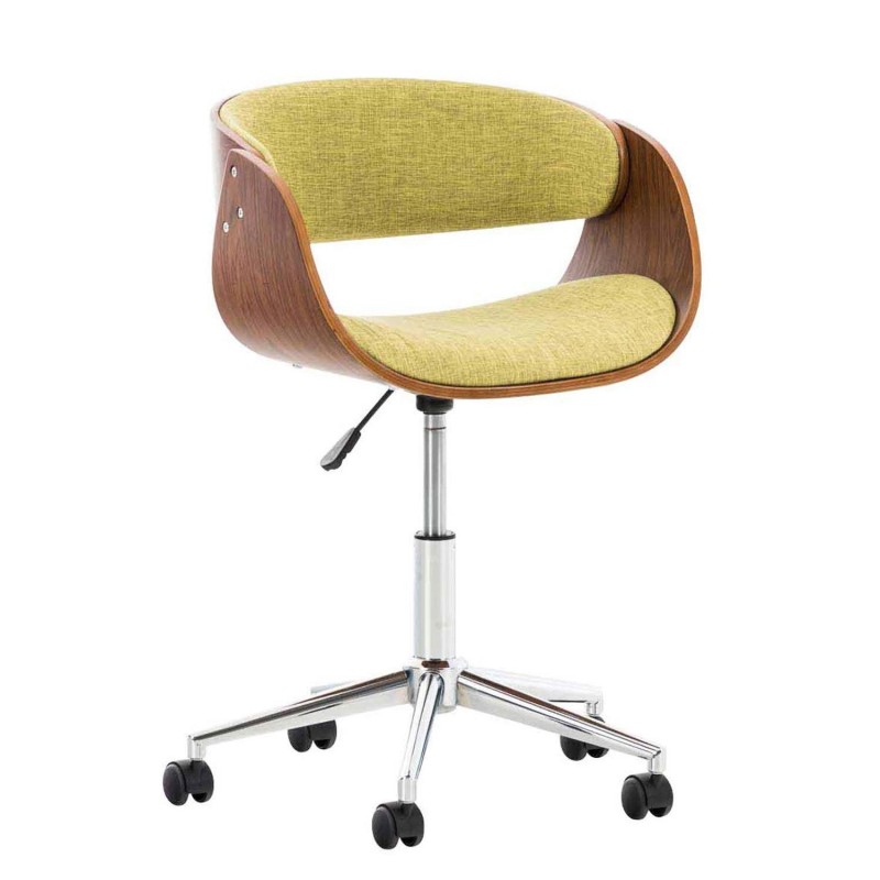 Silla de Oficina ANOUK, en madera nogal y tela negra