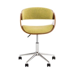 Silla de Oficina ANOUK, en madera nogal y tela negra