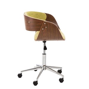 Silla de Oficina ANOUK, en madera nogal y tela negra