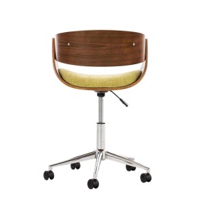 Silla de Oficina ANOUK, en madera nogal y tela negra