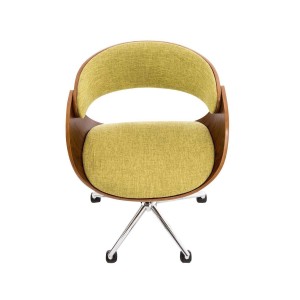 Silla de Oficina ANOUK, en madera nogal y tela negra