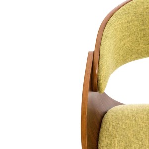Silla de Oficina ANOUK, en madera nogal y tela negra