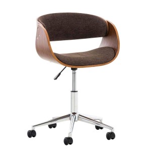 Silla de Oficina ANOUK, en madera nogal y tela negra