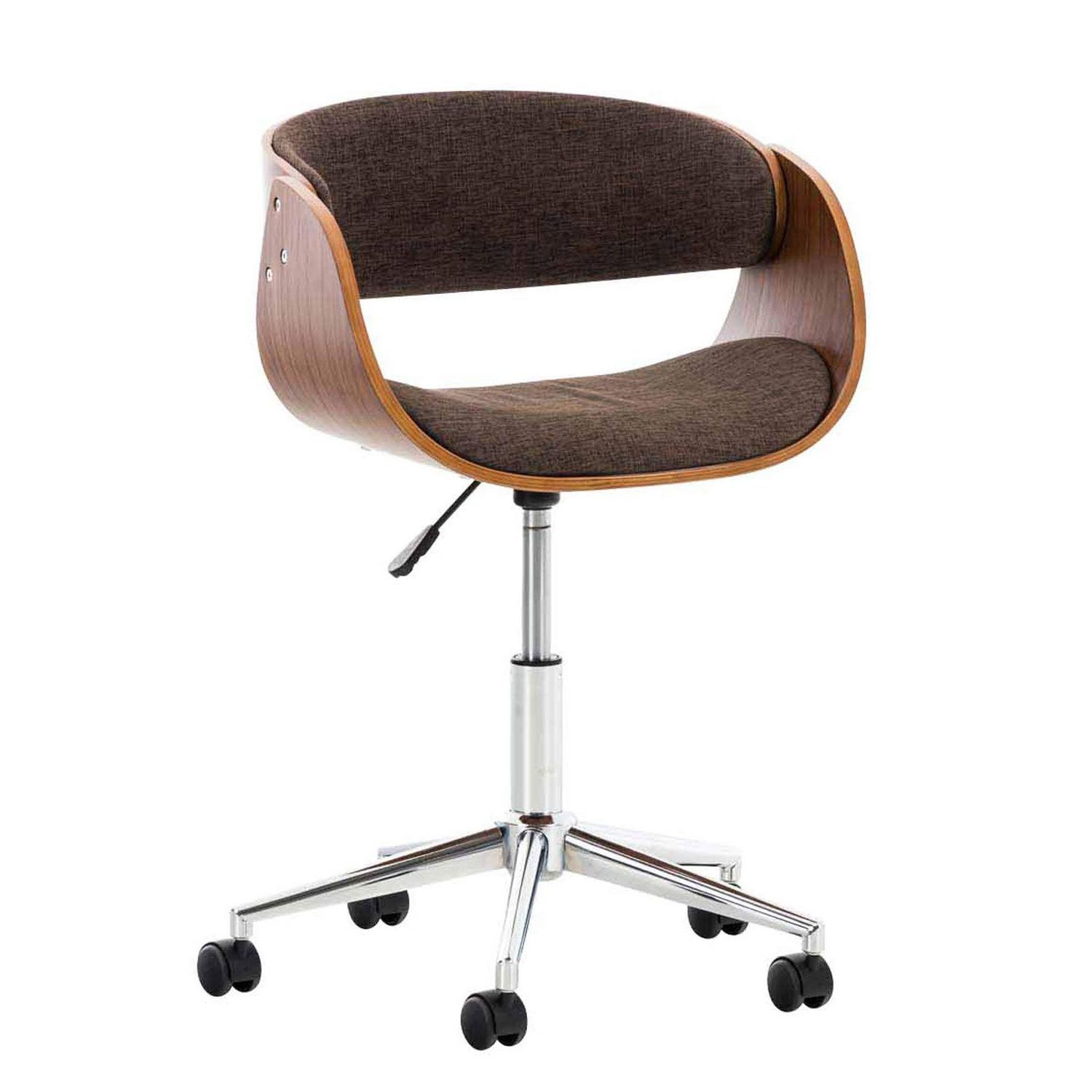 Silla de Oficina ANOUK, Exclusivo Diseño, Estructura en Madera Nogal, Tela Negra