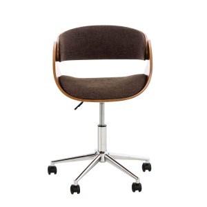 Silla de Oficina ANOUK, en madera nogal y tela negra