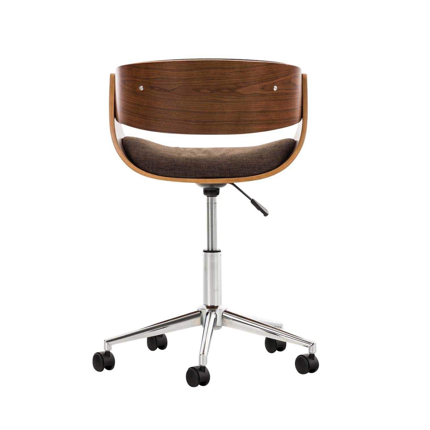 Silla de Oficina ANOUK, Exclusivo Diseño, Estructura en Madera Nogal, Tela Negra