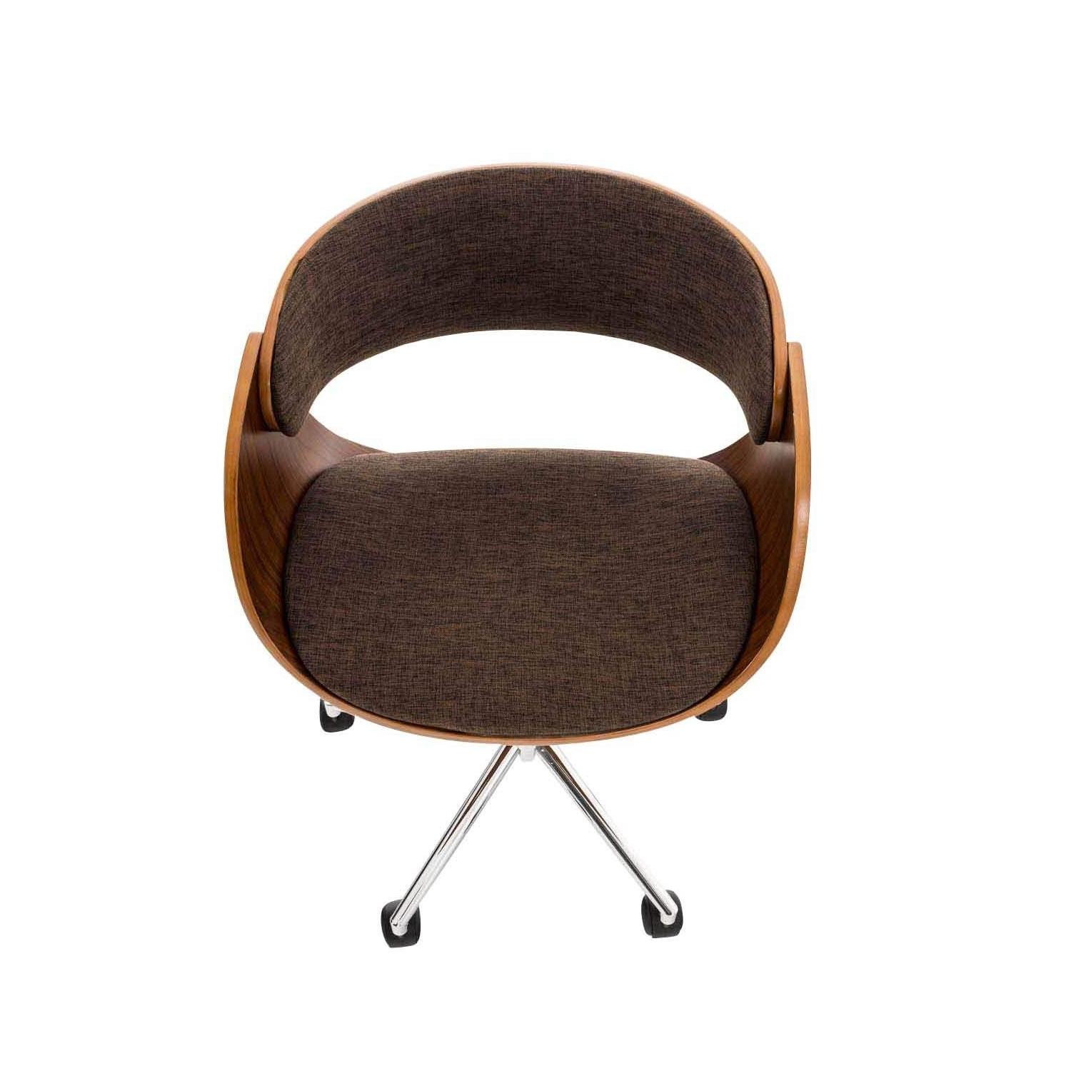 Silla de Oficina ANOUK, Exclusivo Diseño, Estructura en Madera Nogal, Tela Negra