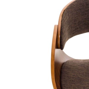 Silla de Oficina ANOUK, en madera nogal y tela negra
