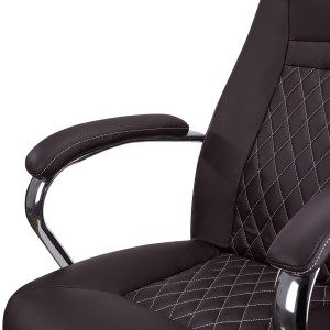 Sillón de despacho ESTAMBUL, en piel negra con costuras