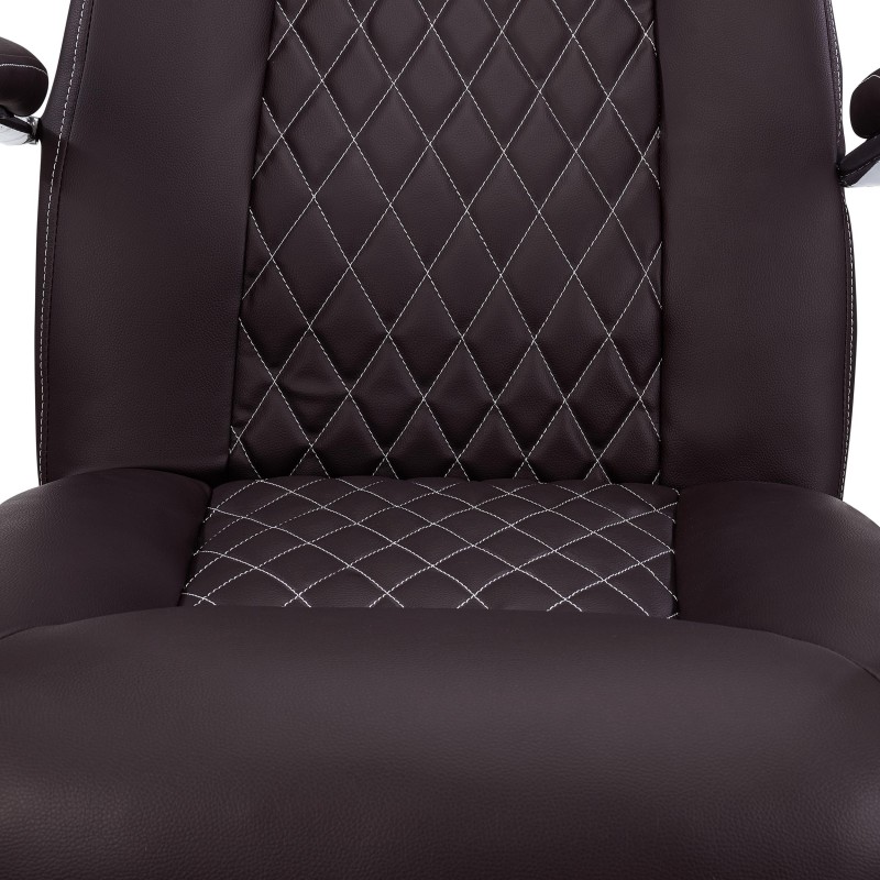 Sillón de despacho ESTAMBUL, en piel negra con costuras