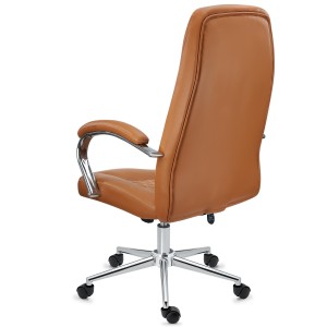 Sillón de despacho ESTAMBUL, en piel negra con costuras