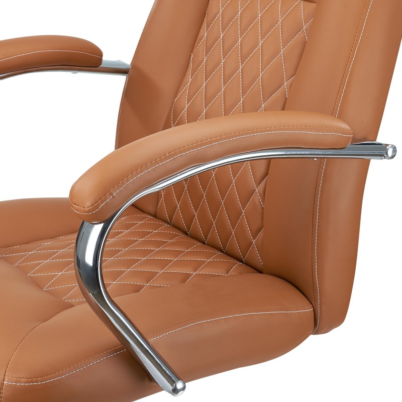 Sillón de despacho ESTAMBUL, en piel negra con costuras