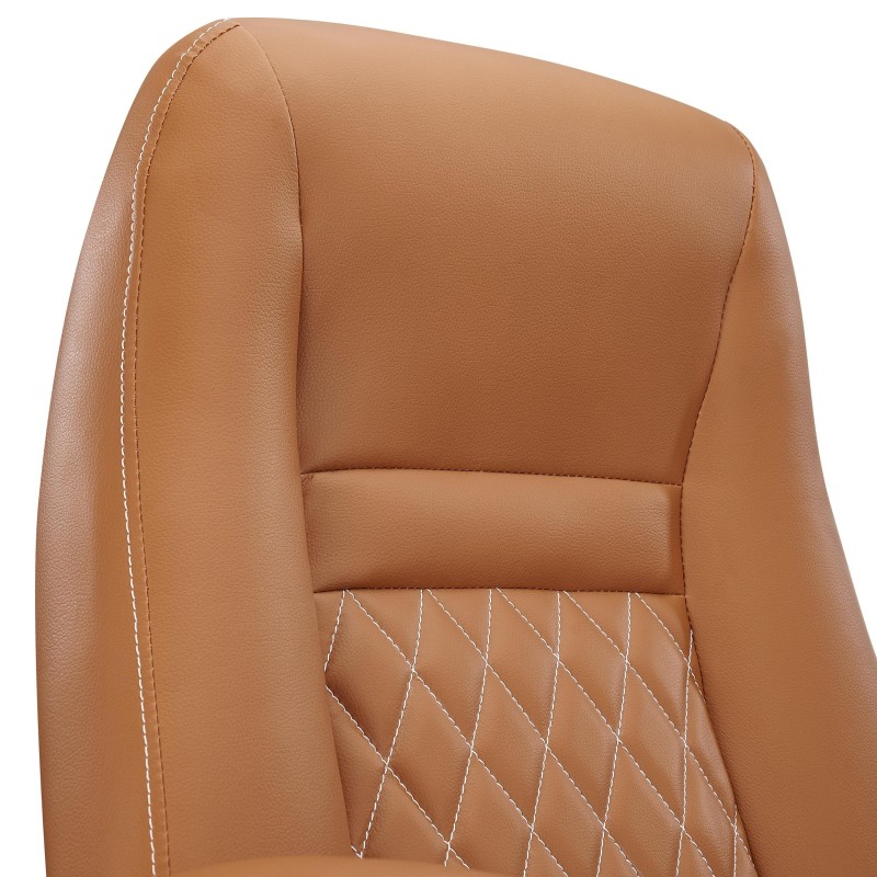 Sillón de despacho ESTAMBUL, en piel negra con costuras