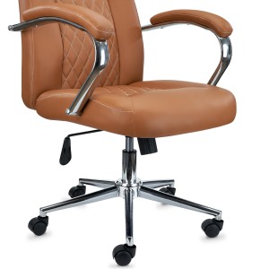 Sillón de despacho ESTAMBUL, en piel negra con costuras