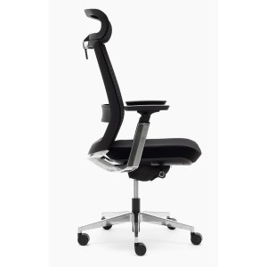 Silla ergonómica CALGARY, 100% ajustable, en negro