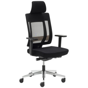 Silla ergonómica OTAWA, ajustable, en negro
