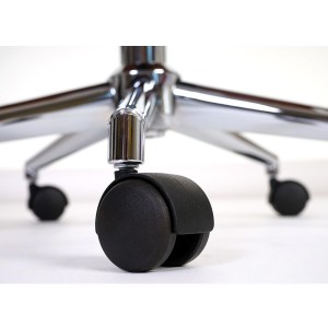Silla de Oficina HELGER en Madera Nogal y Piel Negra