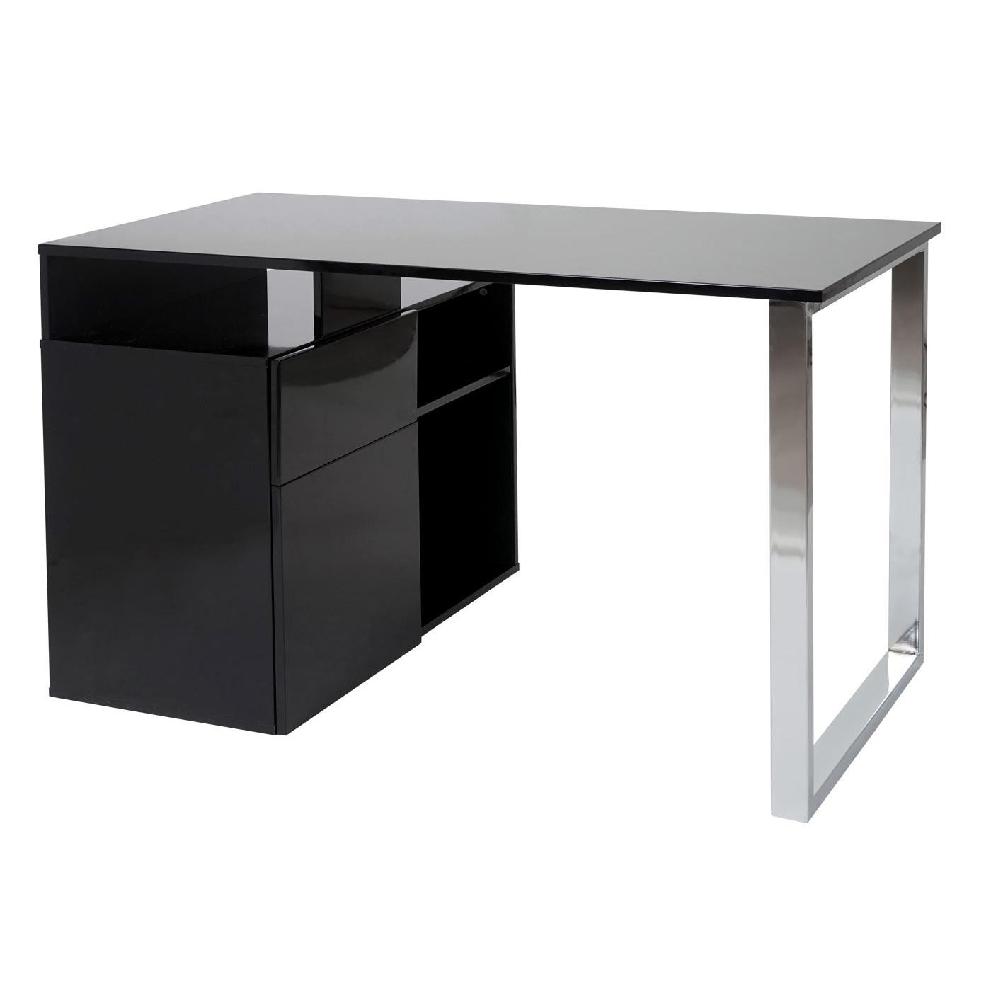 Mesa para Ordenador KATEL, Dimensiones 120x80x76 cm, en Madera color Negro