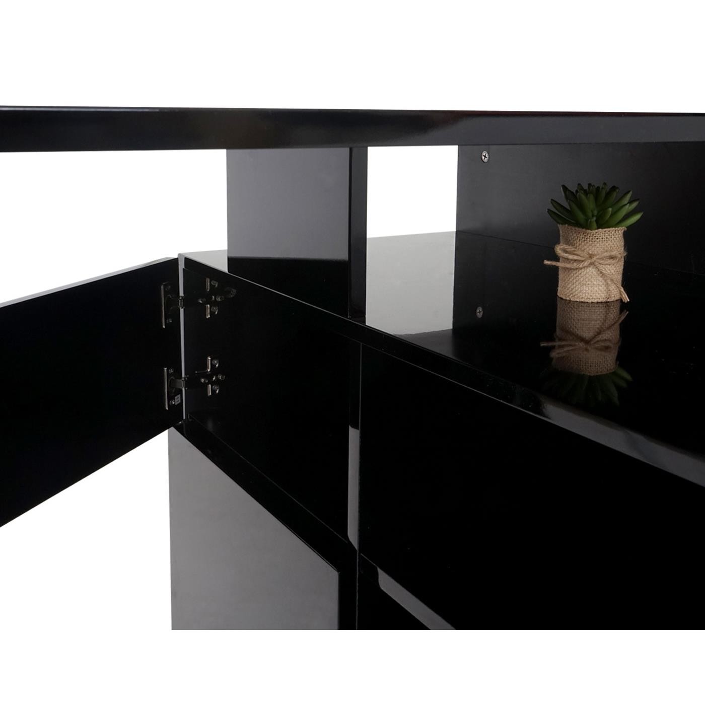 Mesa para Ordenador KATEL, Dimensiones 120x80x76 cm, en Madera color Negro