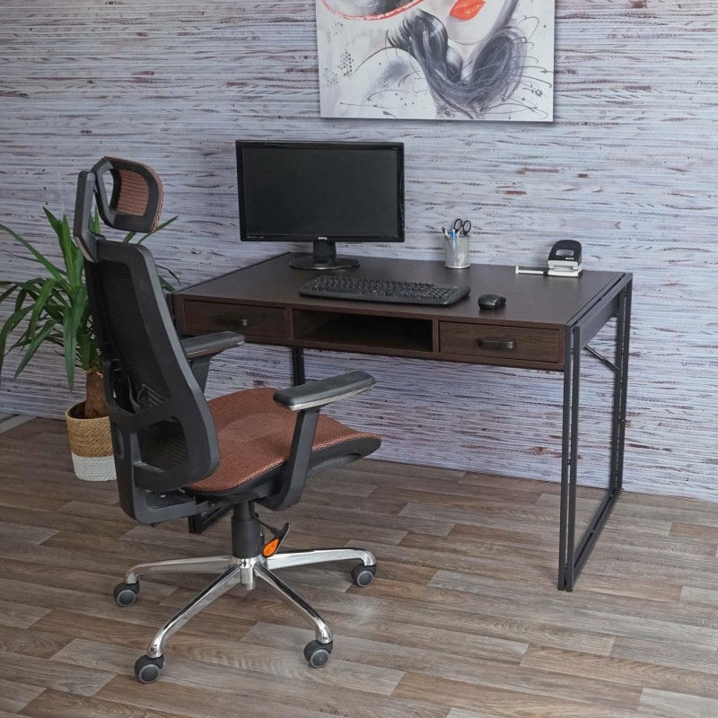 Escritorio OLAF, Patas Metálicas, Madera color Blanco