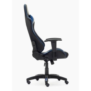 Silla gaming REGINA, respaldo abatible, en negro y azul