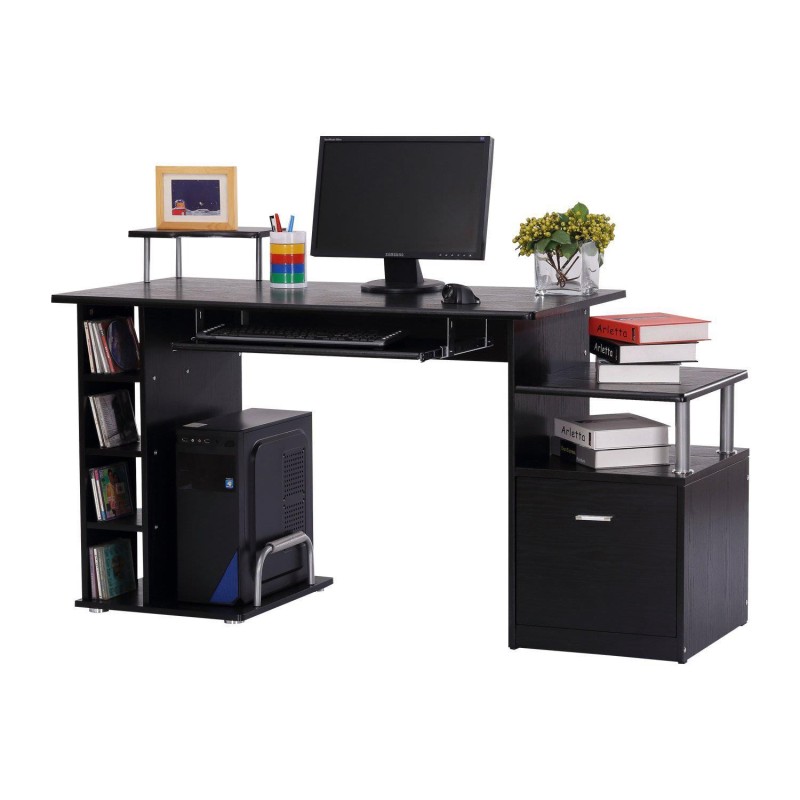 Mesa de ordenador PLANET en madera color negro