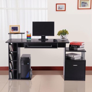 Mesa de ordenador PLANET en madera color negro 2