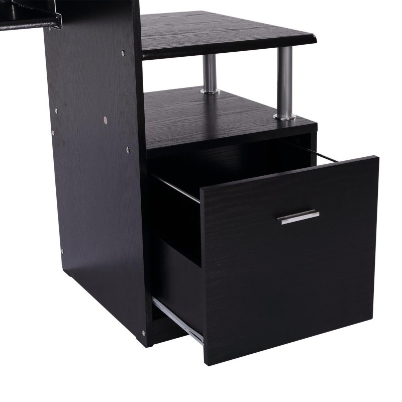 Mesa de ordenador PLANET en madera color negro