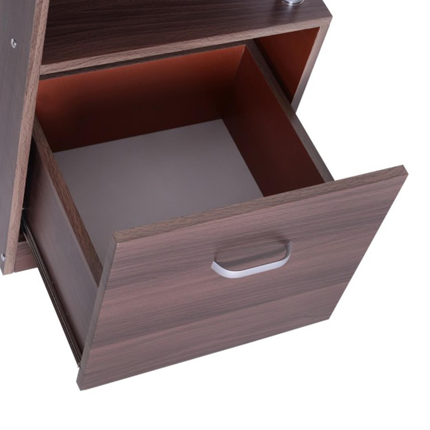 Mesa para ordenador PLANET, con Estantes y Bandeja para Teclado, 152x60x80 cm, en Madera color Negro