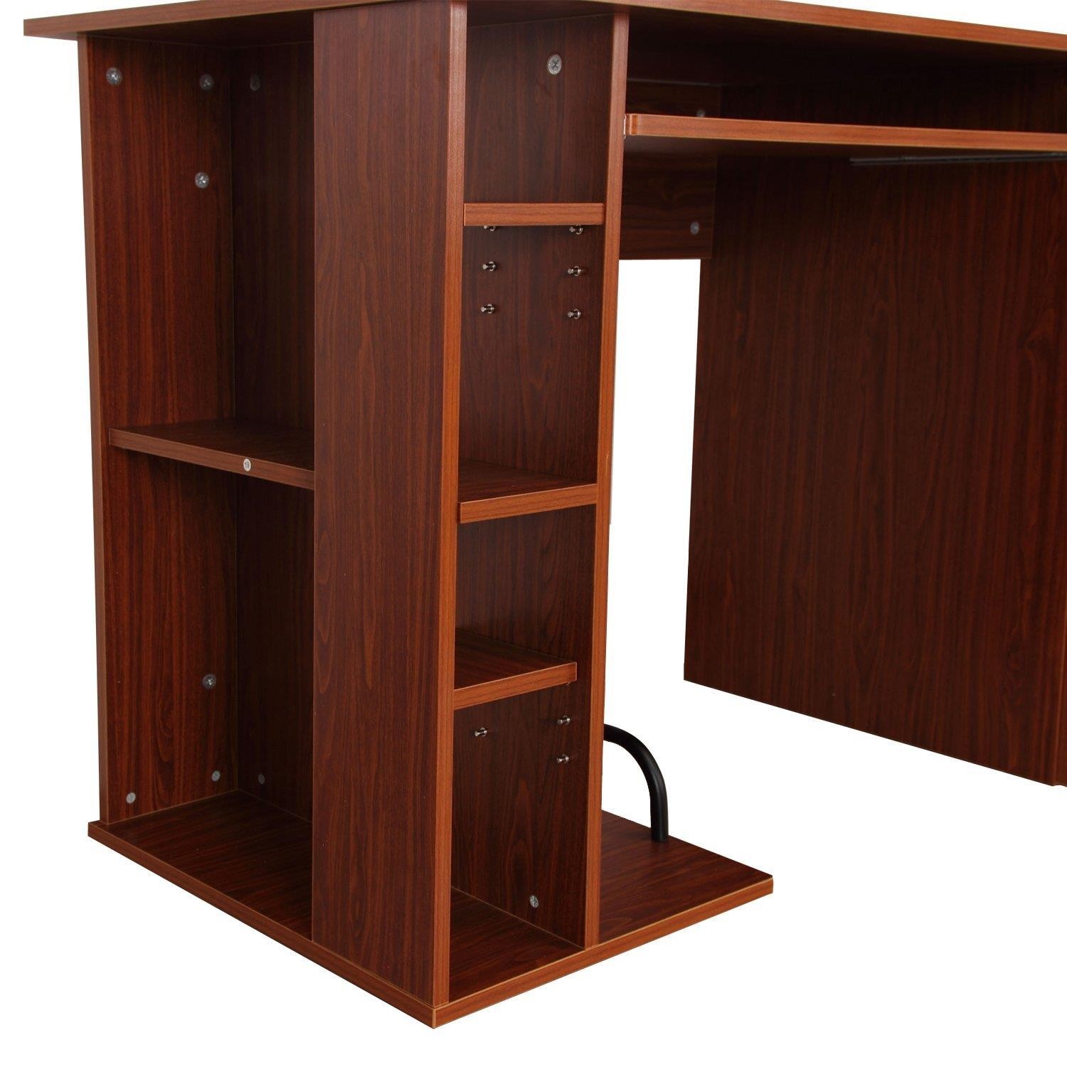 Mesa para ordenador GUINEA, con Cajones y Bandeja para Teclado, Dimensiones 120x60x74 cm, en Madera color Negro