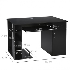 Mesa de ordenador GUINEA en madera color negro