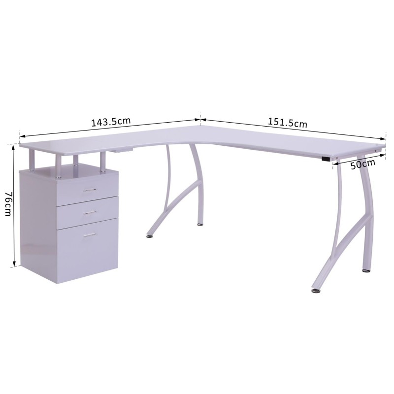 Mesa de Oficina TEKAWI en Madera color Blanco