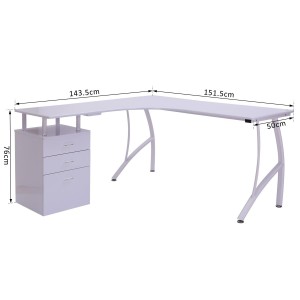 Mesa de Oficina TEKAWI en Madera color Blanco